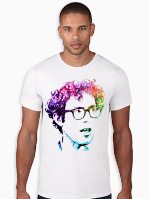 Vintage Bernie Rainbow Portrait Short Sleeve Rally T-Shirt - Vintage Throwback Style Rally Design