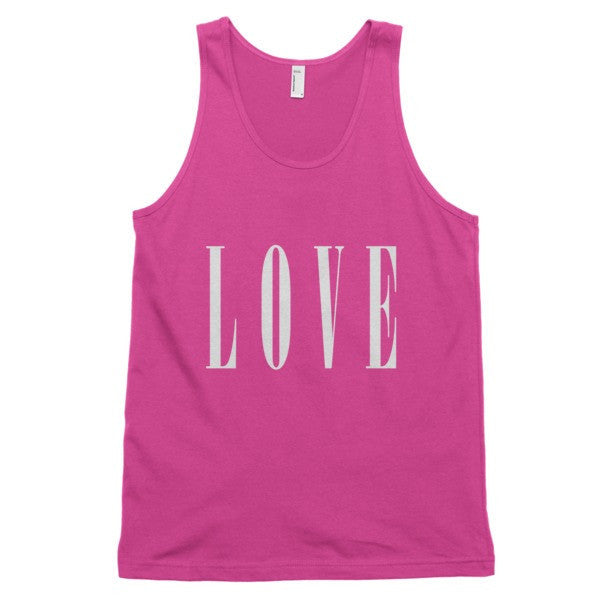 Classic LOVE White Tank Top (Unisex) -  - Fuchsia / XS - srce threads - 14