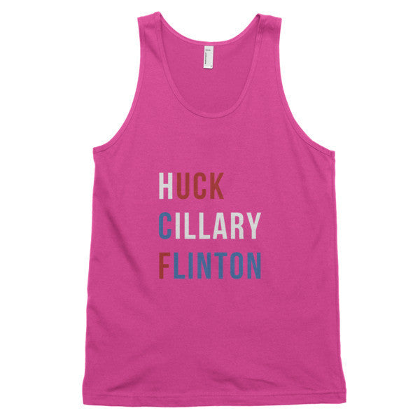 "Huck Cillary Flinton" Say What You Mean Classic Tank Top (Unisex) -  - Fuchsia / XS - srce threads - 13