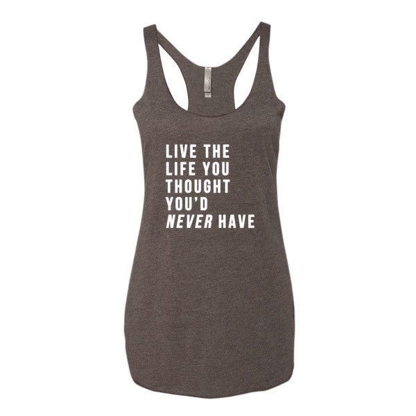 Women's Live the Life White Tank Top -  - Macchiato / XS - srce threads - 2