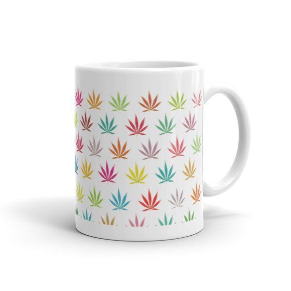 White Out Pop Neon Pot Leaf Wake n Bake Mug -  - 11oz - srce threads - 1