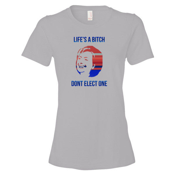 Women's "Life's a Bitch" Hillary Short Sleeve T-Shirt -  - Silver / S - srce threads - 6