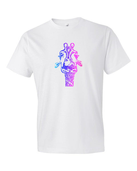 Short Sleeve Trippy Giraffe T-Shirt -  - White / S - srce threads - 3