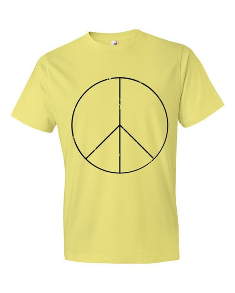 Peace Sign Skinny Short Sleeve T-Shirt (Unisex) -  - Spring Yellow / S - srce threads - 1