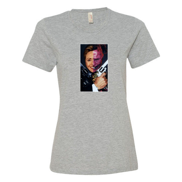 Women's "2 Face Hillary" Short Sleeve T-Shirt -  - Heather Grey / S - srce threads - 8