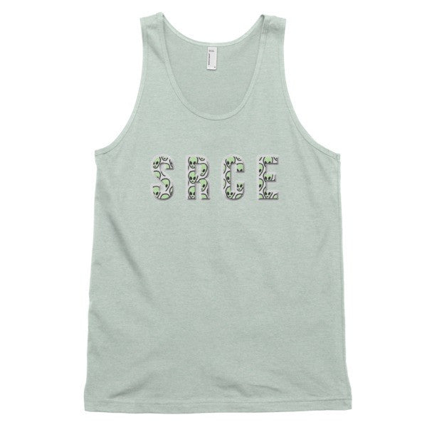Classic SRCE Alien Green Over Design Tank Top (Unisex) -  - Ash Grey Sea Foam / XS - srce threads - 9