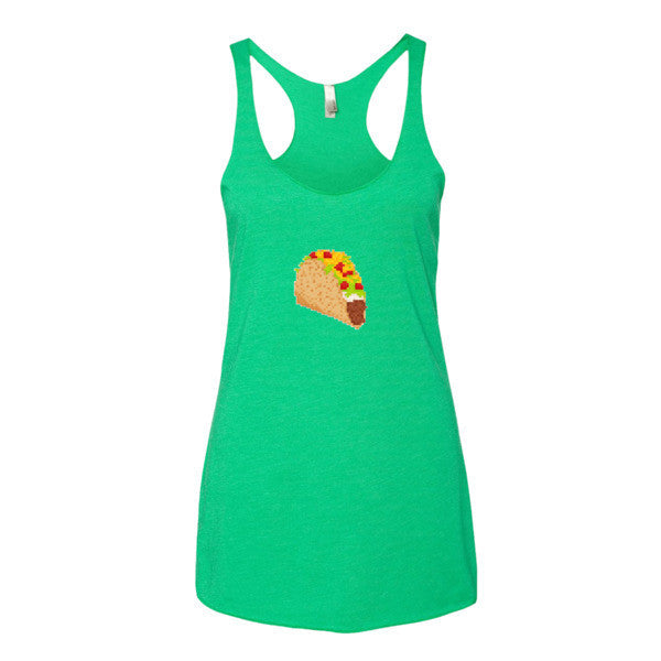 Women's Retro Digital 8 Bit Taco Racerback Tank Top -  - Envy / XS - srce threads - 1