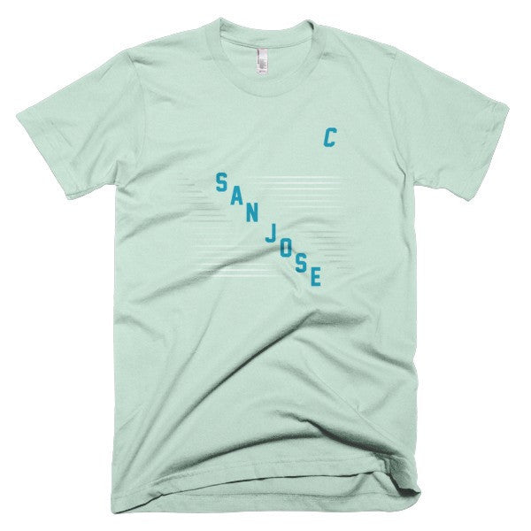 Classic "San Jose" Retro Diagonal Captain Double Zero Short Sleeve T-Shirt (Unisex) -  - Sea Foam / XS - srce threads - 8