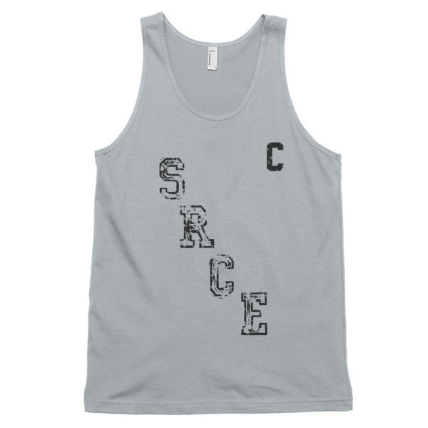 Classic SRCE Vintage Throwback Diagonal Hockey Black Cpatain Tank Top (Unisex) -  - New Silver / XS - srce threads - 5
