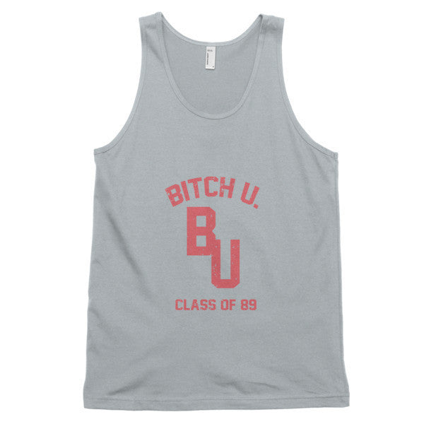 Classic "Bitch U. Class of 89'" Large Decal Vintage Tank Top (Unisex) -  - New Silver / XS - srce threads - 8