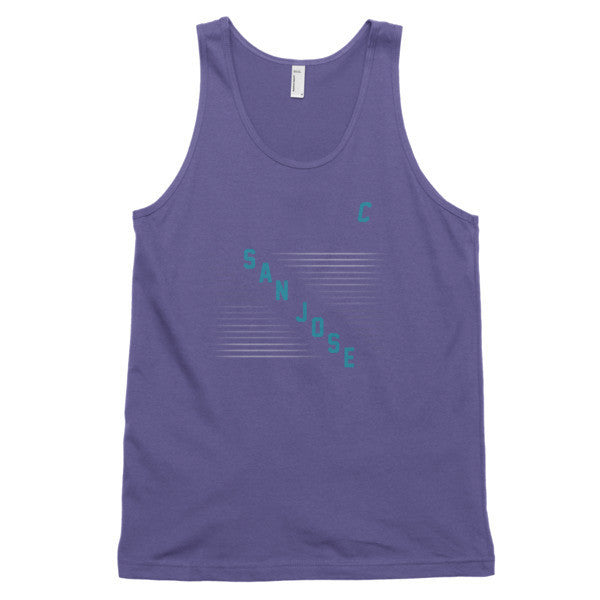 Classic "San Jose" Retro Diagonal Captain Double Zero Summer Tank Top (Unisex) -  - Purple / XS - srce threads - 6