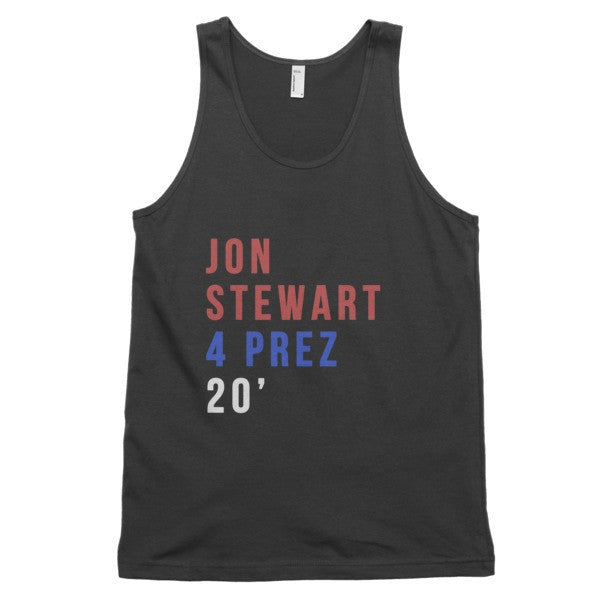 Jon Stewart 4 Prez 20' Tank Top (Unisex) -  - Black / XS - srce threads - 1