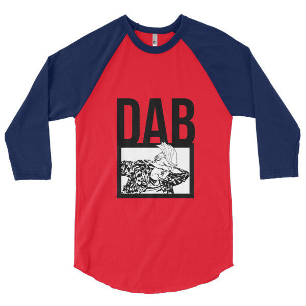 Classic Bold "Dab Trump" 3/4 Sleeve Raglan Baseball Tee Shirt -  - Red/Navy / XS - srce threads - 19