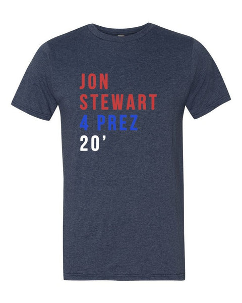 Short Sleeve Jon Stewart 4 Prez 20' T-shirt (Unisex) -  - Heather Blue / S - srce threads - 8