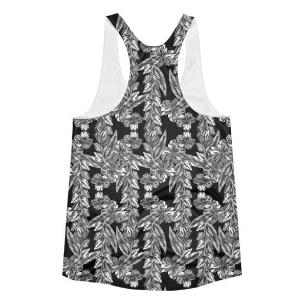 Women's Trop Vine Off Black Summer Racerback Tank Top -  -  - srce threads - 2