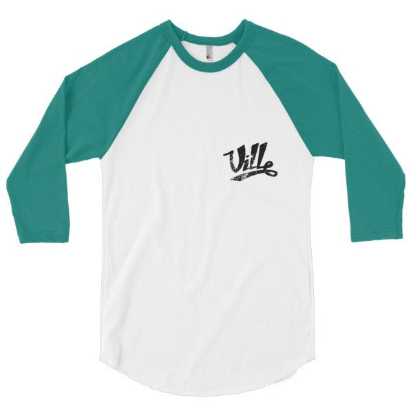 SRCE "Ville Vintage" Series 3/4 Raglan Baseball Tee Shirt (Unisex) -  - White/Evergreen / XS - srce threads - 2