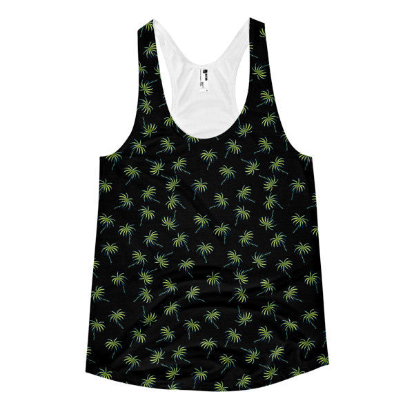 Women's SRCE Trip Palm Neon Pattern Racerback Tank -  - XS - srce threads - 1
