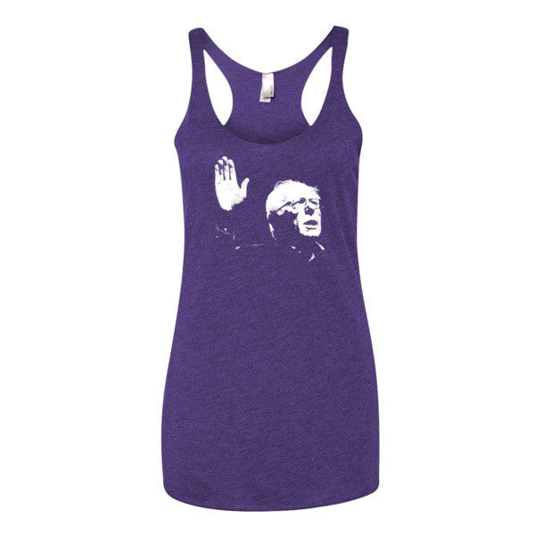 Women's Classic Bernie Sketch Portrait Tank Top - Vintage Throwback Style Rally Design -  - Purple Rush / XS - srce threads - 5