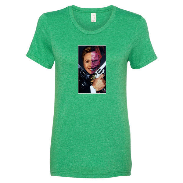 Women's "2 Face Hillary" Short Sleeve T-Shirt -  - Heather Green / S - srce threads - 11