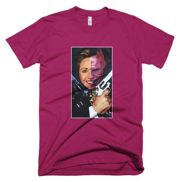 "2 Face Hillary" Short Sleeve T-Shirt (Unisex) -  - Raspberry / XS - srce threads - 11