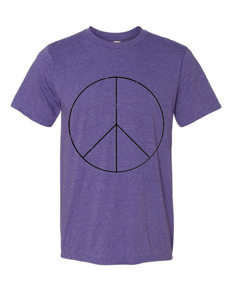 Peace Sign Skinny Short Sleeve T-Shirt (Unisex) -  - Heather Purple / S - srce threads - 7