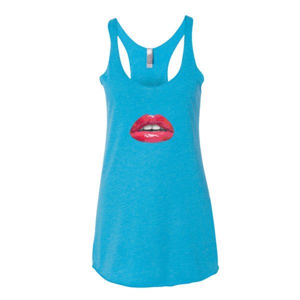 Women's Pucker Lips Summer Tank Top -  - Vintage Turquoise / XS - srce threads - 10