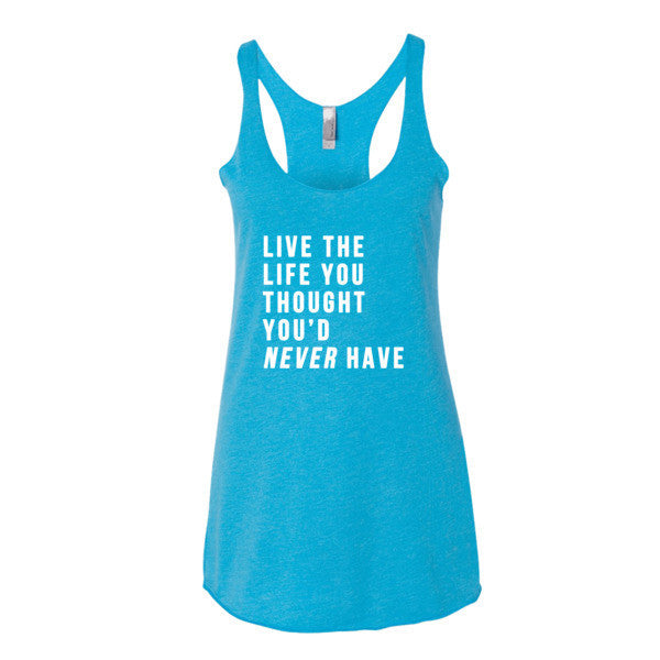 Women's Live the Life White Tank Top -  - Vintage Turquoise / XS - srce threads - 10