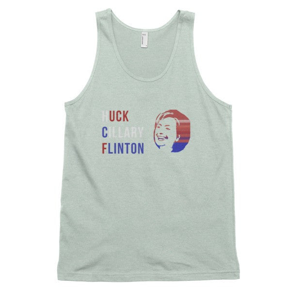 "Huck Cillary Flinton" Say What You Mean Face Classic Tank Top (Unisex) -  - Ash Grey Sea Foam / XS - srce threads - 9