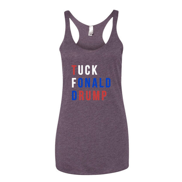 Women's Tuck Fonald Drump Presidential Summer Racerback Tank Top -  - Vintage Purple / XS - srce threads - 6
