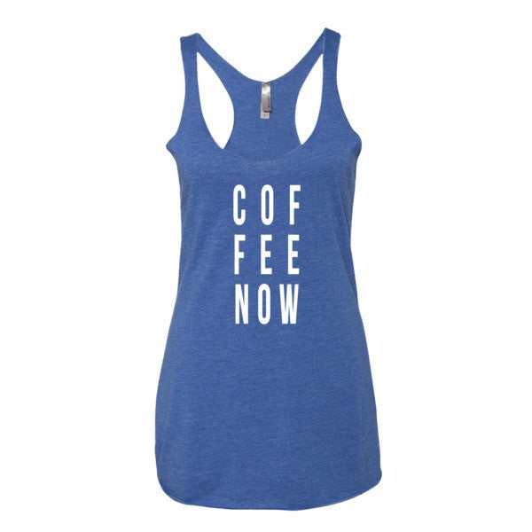 Women's Coffee Now Morning Person Summer Racerback Tank Top -  - Vintage Royal / XS - srce threads - 7