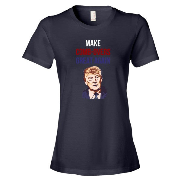 Women's "Make Comb-overs Great Again" Short Sleeve T-Shirt -  - Navy / S - srce threads - 4
