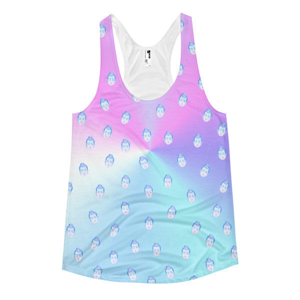 Women's Buddha Head Pop Summer Racerback Tank Top -  - XS - srce threads - 1