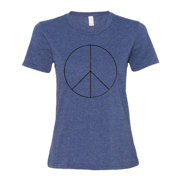 Women's Peace Sign Skinny Short Sleeve T-Shirt (Unisex) -  - Heather Blue / S - srce threads - 4