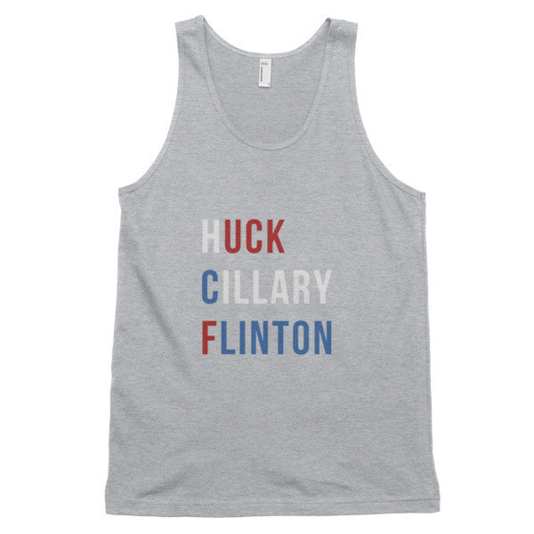 "Huck Cillary Flinton" Say What You Mean Classic Tank Top (Unisex) -  - Heather Grey / XS - srce threads - 4