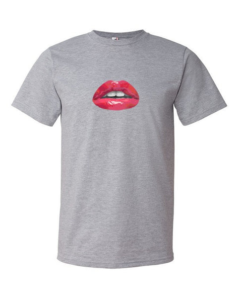 Short Sleeve Pucker Lips T-Shirt -  - Heather Grey / S - srce threads - 7