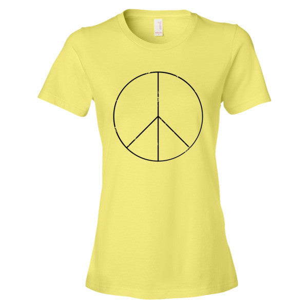 Women's Peace Sign Skinny Short Sleeve T-Shirt (Unisex) -  - Spring Yellow / S - srce threads - 2