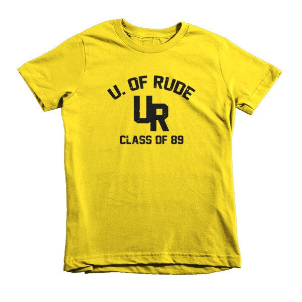 Kid's "Rude U." Black Vintage College Summer T-Shirt (Unisex) -  - Sunshine / 2yrs - srce threads - 10