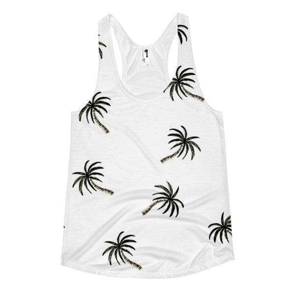 Women's SRCE Big Palm Pattern Summer Racerback Tank -  - XS - srce threads - 1