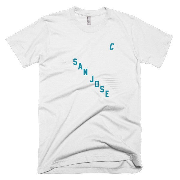 Classic "San Jose" Retro Diagonal Captain Double Zero Short Sleeve T-Shirt (Unisex) -  - White / XS - srce threads - 2