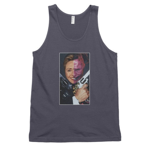 "2 Face Hillary" Classic Tank Top (Unisex) -  - Asphalt / XS - srce threads - 1
