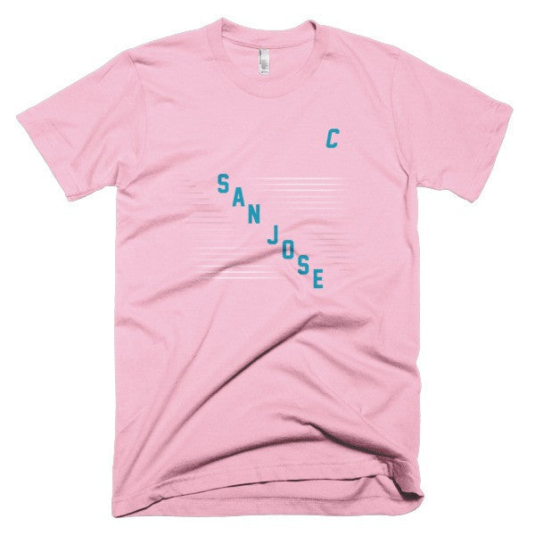Classic "San Jose" Retro Diagonal Captain Double Zero Short Sleeve T-Shirt (Unisex) -  - Pink / XS - srce threads - 11