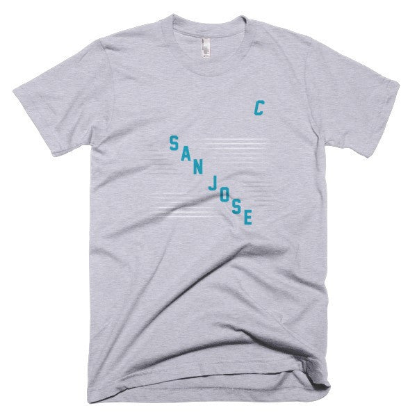 Classic "San Jose" Retro Diagonal Captain Double Zero Short Sleeve T-Shirt (Unisex) -  - Heather Grey / XS - srce threads - 5