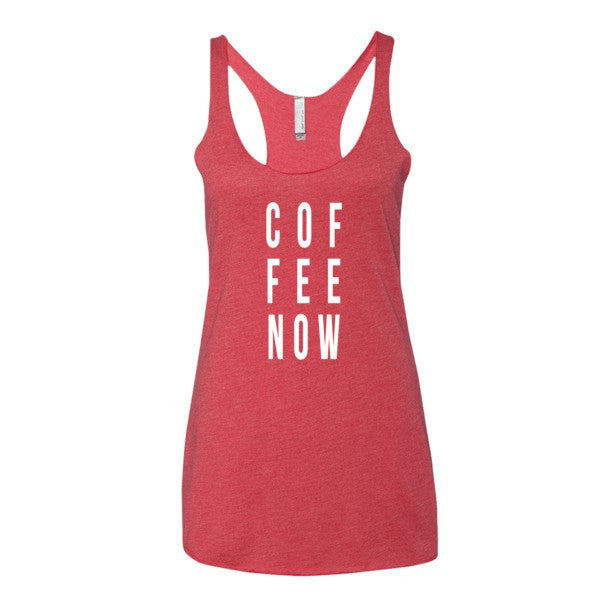 Women's Coffee Now Morning Person Summer Racerback Tank Top -  - Vintage Red / XS - srce threads - 11