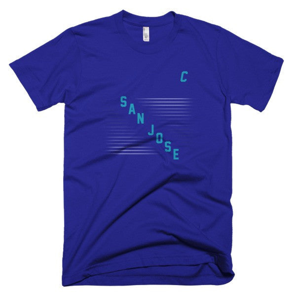Classic "San Jose" Retro Diagonal Captain Double Zero Short Sleeve T-Shirt (Unisex) -  - Lapis / XS - srce threads - 7