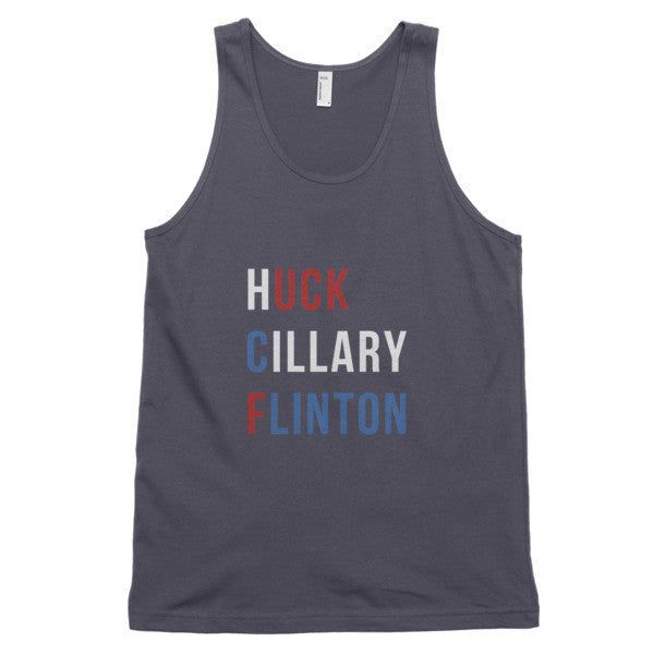 "Huck Cillary Flinton" Say What You Mean Classic Tank Top (Unisex) -  - Asphalt / XS - srce threads - 2