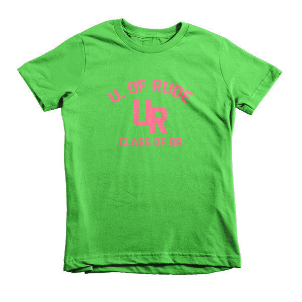 Kid's "Rude U." Peach Vintage College Summer T-Shirt (Unisex) -  - Grass / 2yrs - srce threads - 9