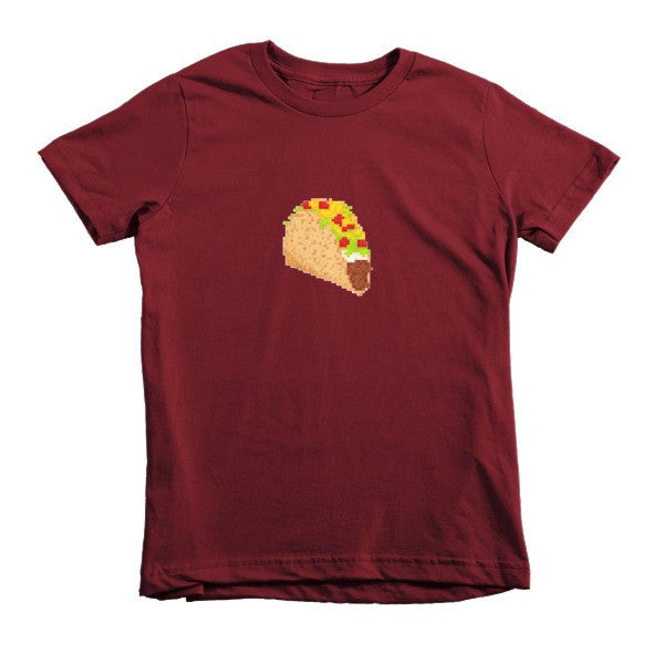 Kid's Classic 8 Bit Taco T-Shirt (Unisex) -  - Cranberry / 2yrs - srce threads - 15