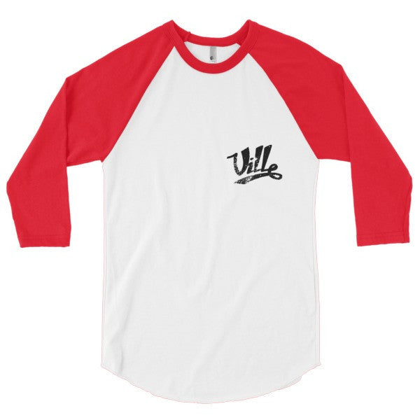 SRCE "Ville Vintage" Series 3/4 Raglan Baseball Tee Shirt (Unisex) -  - White/Red / XS - srce threads - 14