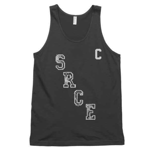 Classic SRCE Vintage Diagonal Hockey Throwback Tank Top Shirt (Unisex) -  - Black / XS - srce threads - 1