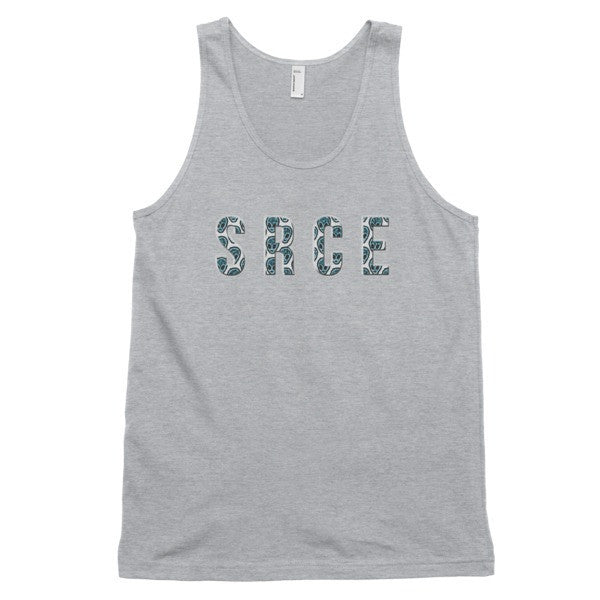 Classic SRCE Alien Blue Over Design Tank Top (Unisex) -  - Heather Grey / XS - srce threads - 5